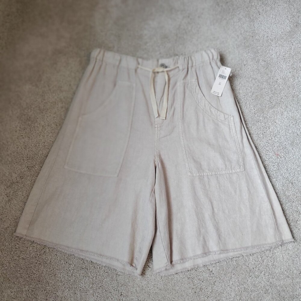 Anthropologie Pilcro Linen Blend Ivory/White Shorts Size 26 NWT